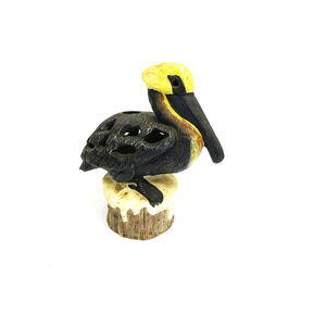 Cast Iron Pelican On Piling Door Stop Post Cover Statue Figure